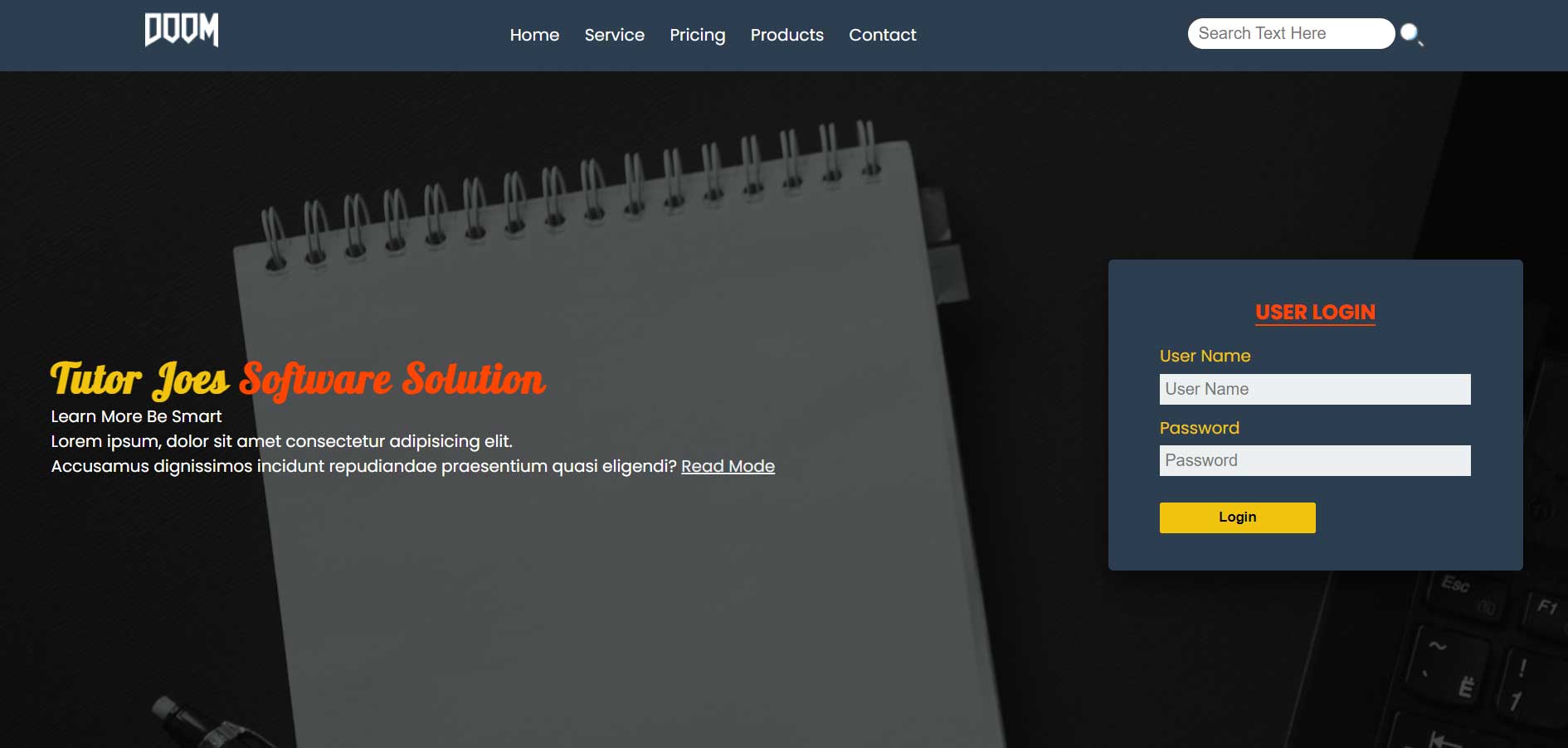 Classic Single Page Template in CSS