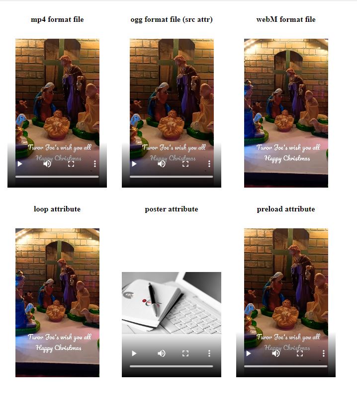 video tag supported in html5