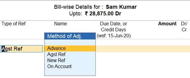 Advance Bills