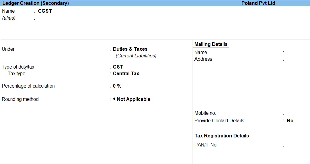 Cgst Ledger