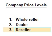 Company Price Level