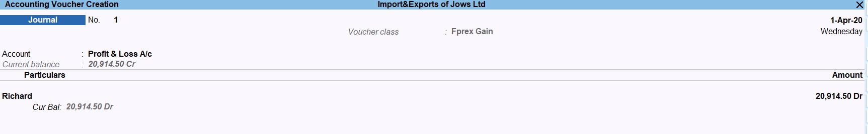 Profit&loss Journal