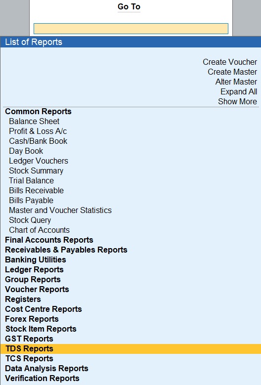 Tds Reports