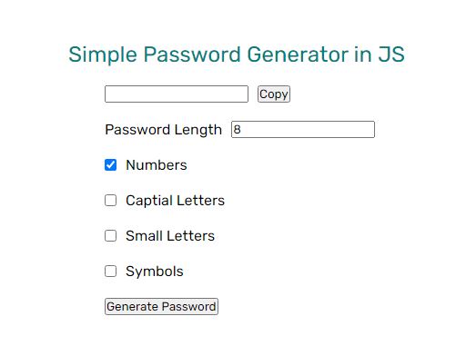 Password Generator in JS
