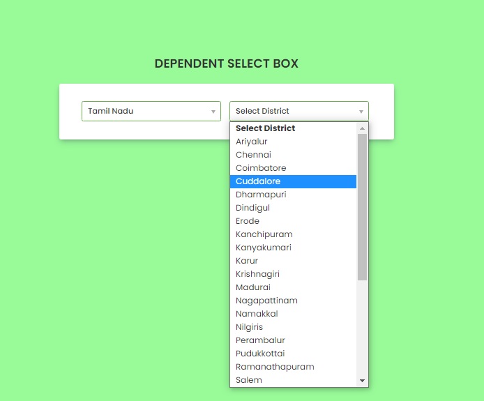 Dependent select box