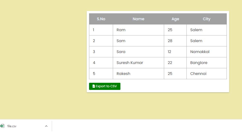 CSV Export